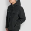 Faux Wool Hooded Shirt Jacket