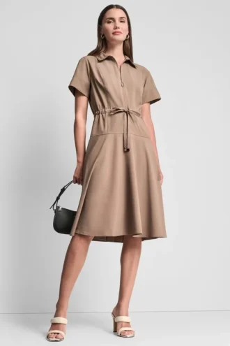 Fit & Flare Midi Shirt Dress