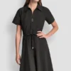 Fit & Flare Midi Shirt Dress