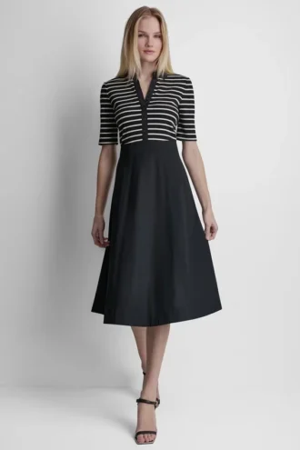 Fit & Flare Midi Shirt Dress