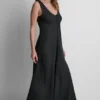Frayed Linen Maxi Dress