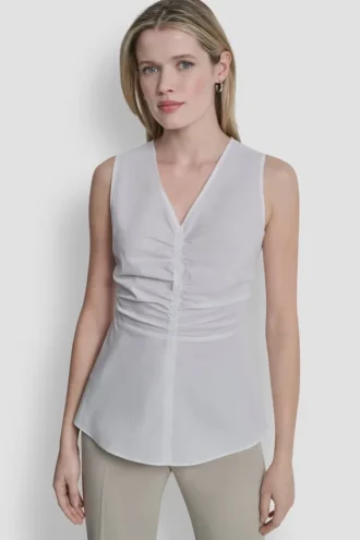 Front Ruched Sleeveless Top