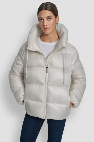 Funnel-Neck Lightweight Puffer Jacket