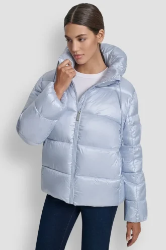 Funnel-Neck Lightweight Puffer Jacket