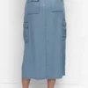 Garment Dye Tie Waist Cargo Skirt
