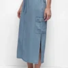 Garment Dye Tie Waist Cargo Skirt