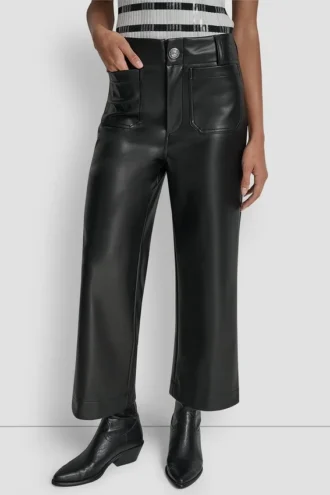 High Rise Cropped Wide Leg Pant