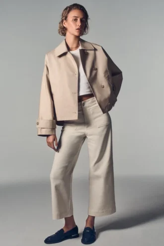 High-Rise Cropped Wide Leg Pants