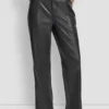 High-Rise Faux Leather Straight-Leg Pant