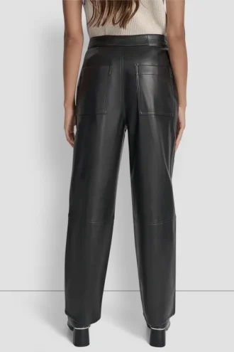 High-Rise Faux Leather Straight-Leg Pant