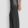High-Rise Faux Leather Straight-Leg Pant