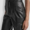 High-Rise Faux Leather Straight-Leg Pant