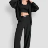 High-Rise Logo-Waist Wide-Leg Pant