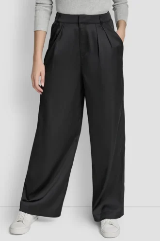 High Rise Pleated Wide Leg Trouser