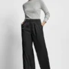 High Rise Pleated Wide Leg Trouser