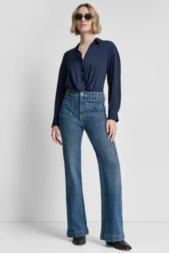 High Rise Relaxed Flare with Pockets