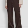 High-Rise Satin Wide-Leg Cargo Pant