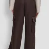 High-Rise Satin Wide-Leg Cargo Pant