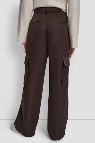 High-Rise Satin Wide-Leg Cargo Pant