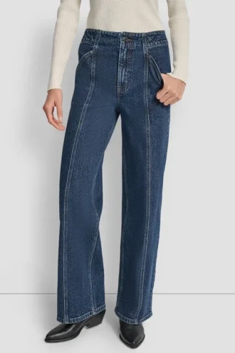 High Rise Seamed Utility Wide Leg 32 Inch Inseam