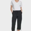 High-Rise Shirred Utility Capri Pant