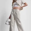 High-Rise Twill Wide Leg Pant