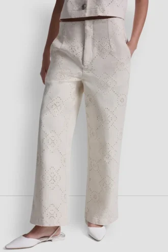 High-Rise Twill Wide Leg Pant