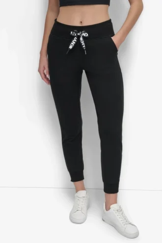 High-Rise Two-Tone Logo Drawstring Jogger