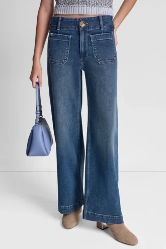 High Rise Wide Leg with Patch Pockets