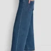 Indigo Terry Cropped Wide Leg