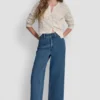 Indigo Terry Cropped Wide Leg