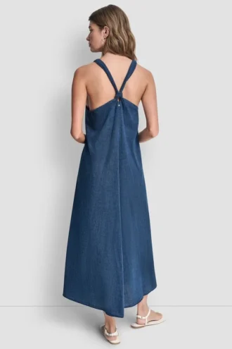 Knotted Strap V-Neck Maxi Dress