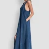 Knotted Strap V-Neck Maxi Dress