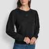 Lace Detail Puff Sleeve Sweatshirt