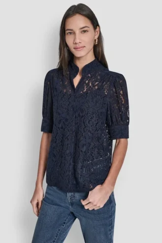 Lace Puff Sleeve Shirt