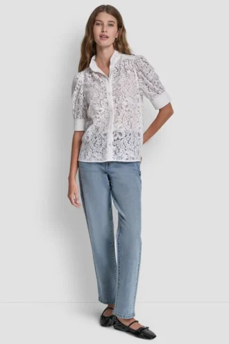 Lace Puff Sleeve Shirt