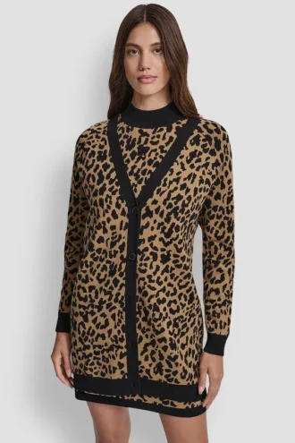 Leopard Jacquard Cardigan