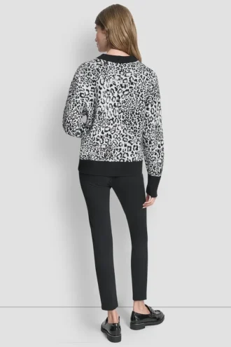 Leopard Logo Knit Sweater