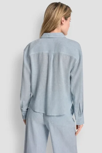 Linen-Blend Button-Front Shirt