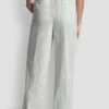 Linen-Blend Pinstripe Pleated Pant