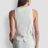 Linen-Blend Striped Vest