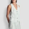 Linen-Blend Striped Vest