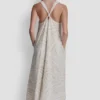 Linen-Blend Tie Back Maxi Dress