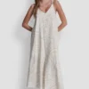 Linen-Blend Tie Back Maxi Dress
