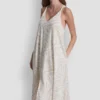 Linen-Blend Tie Back Maxi Dress