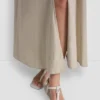 Linen-Blend Tie Back Maxi Dress