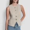 Linen Button-Front Vest
