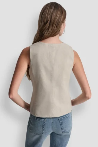 Linen Button-Front Vest