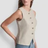 Linen Button-Front Vest