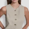 Linen Button-Front Vest